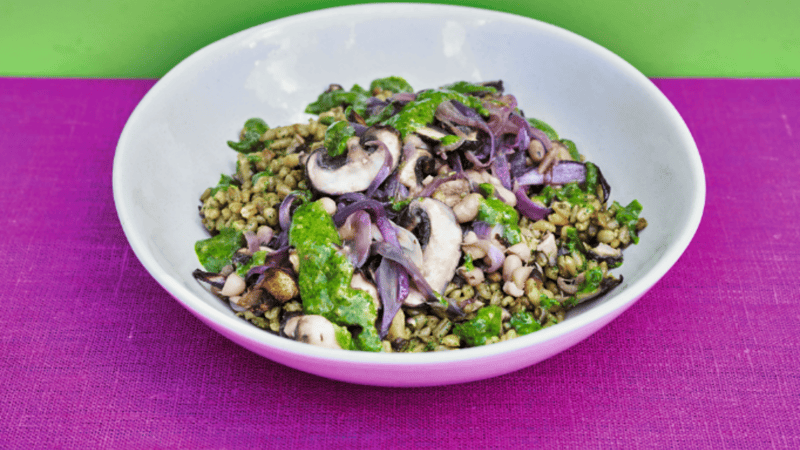 miso barley mushrooms